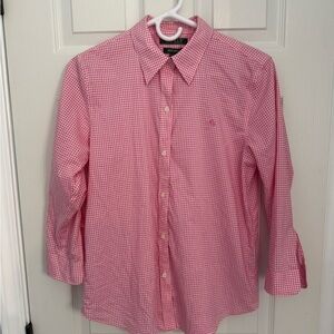 Ralph Lauren Pink Gingham Button-Down Shirt